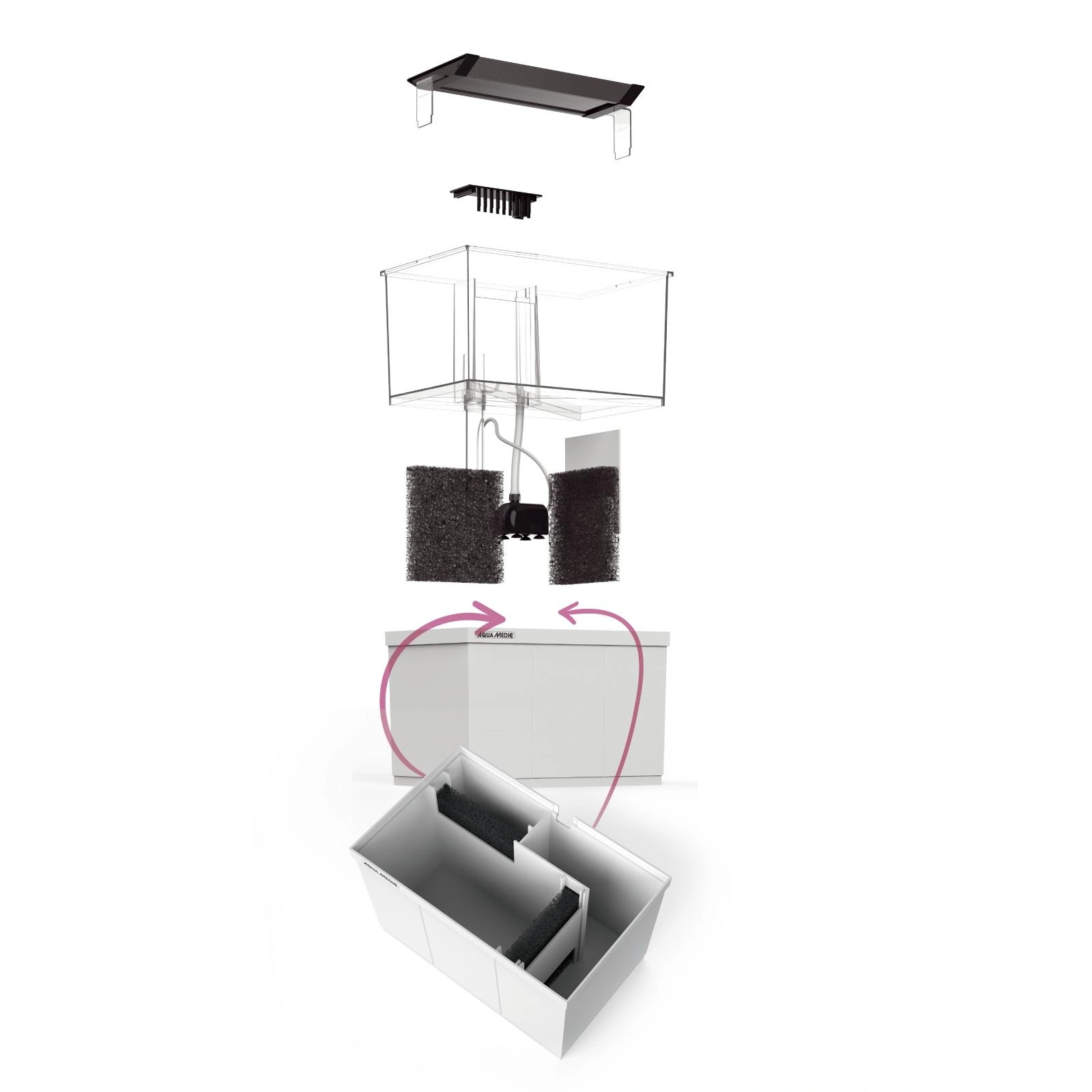 Armatus XS Saltvandsakvarium med sump 4 Liter